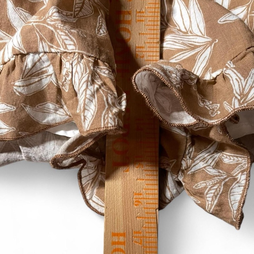 Women’s Tan Floral Tie-Waist Skort - Picture 7 of 7